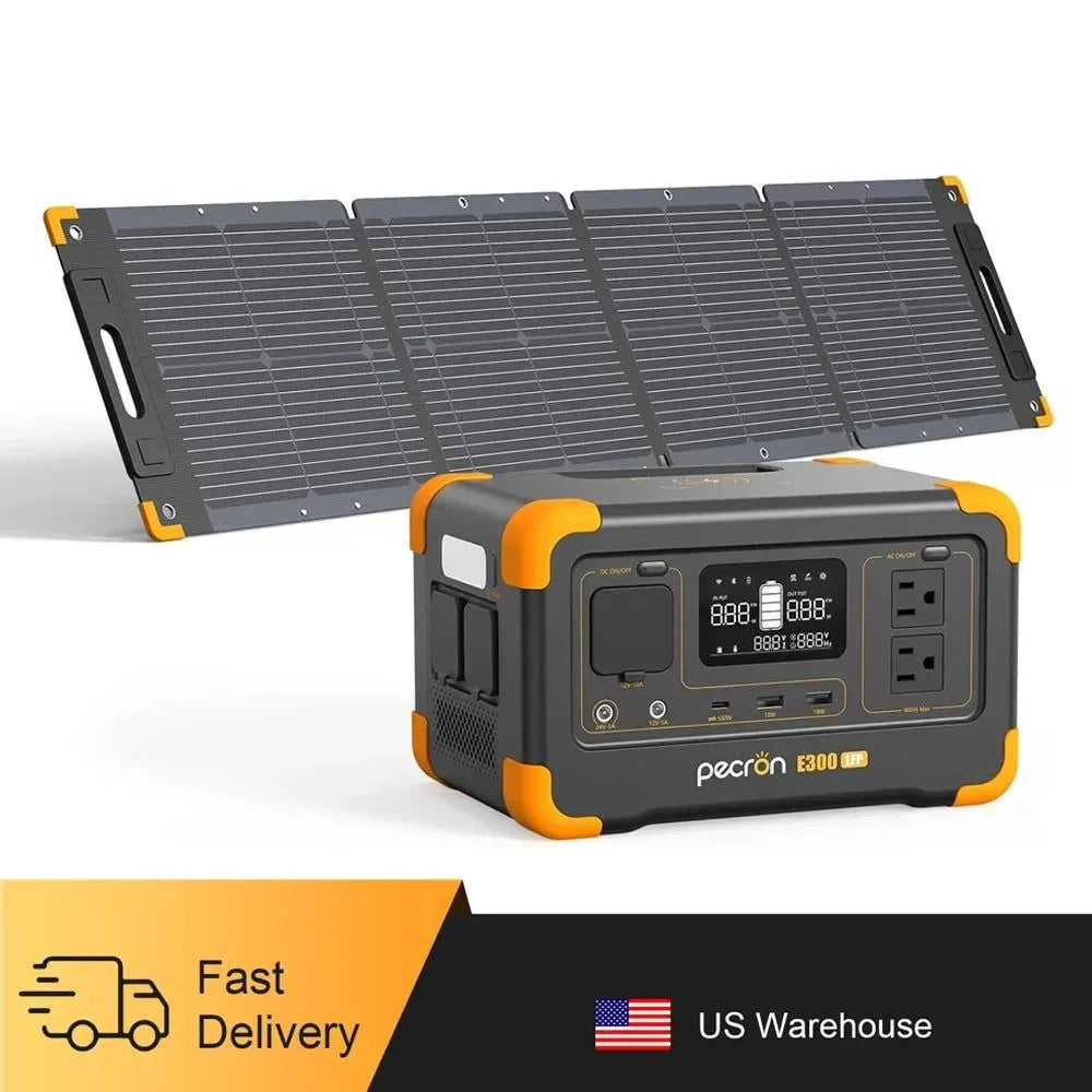 288Wh Solar Power Station with 100W Panel - 600W Pure Sine Wave Portable Generator for Camping & Emergencies - Trekker Essentials