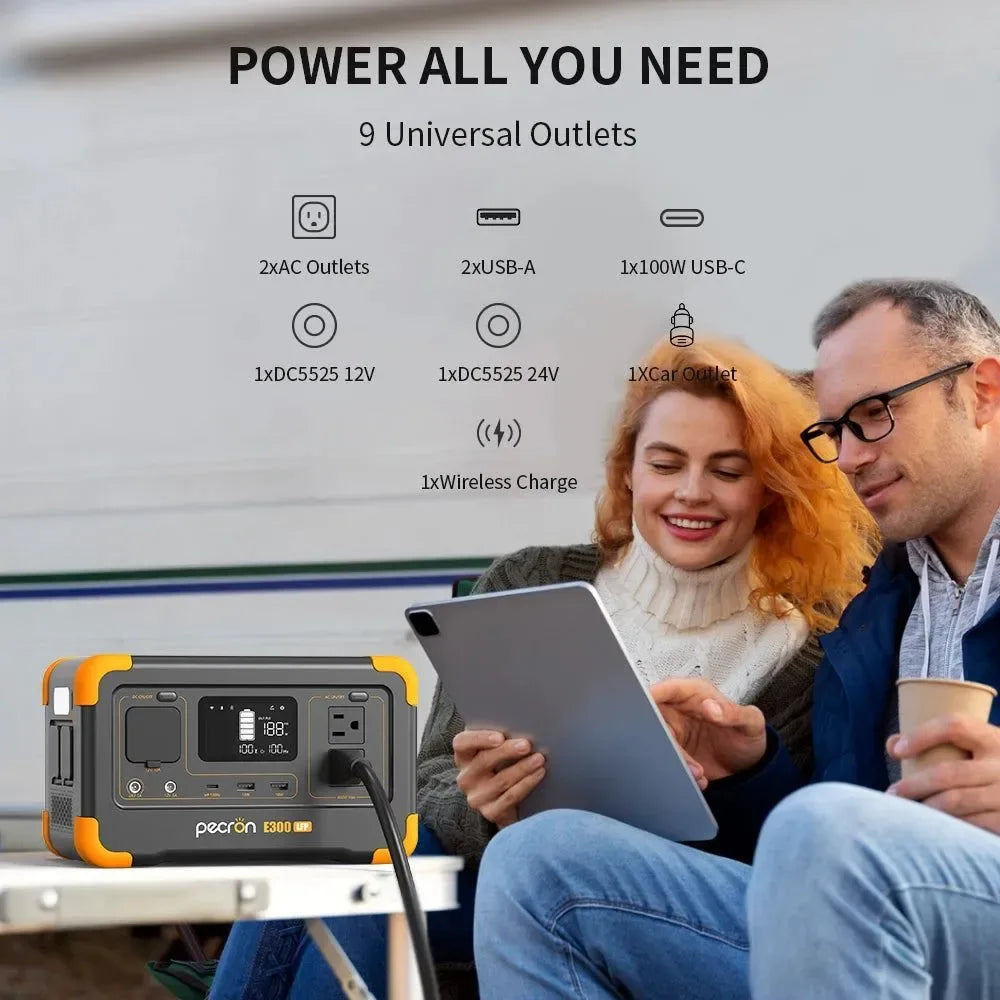 288Wh Solar Power Station with 100W Panel - 600W Pure Sine Wave Portable Generator for Camping & Emergencies - Trekker Essentials