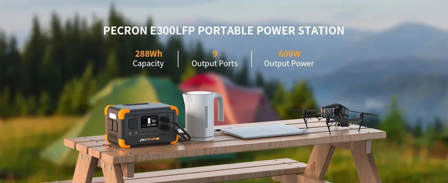288Wh Solar Power Station with 100W Panel - 600W Pure Sine Wave Portable Generator for Camping & Emergencies - Trekker Essentials