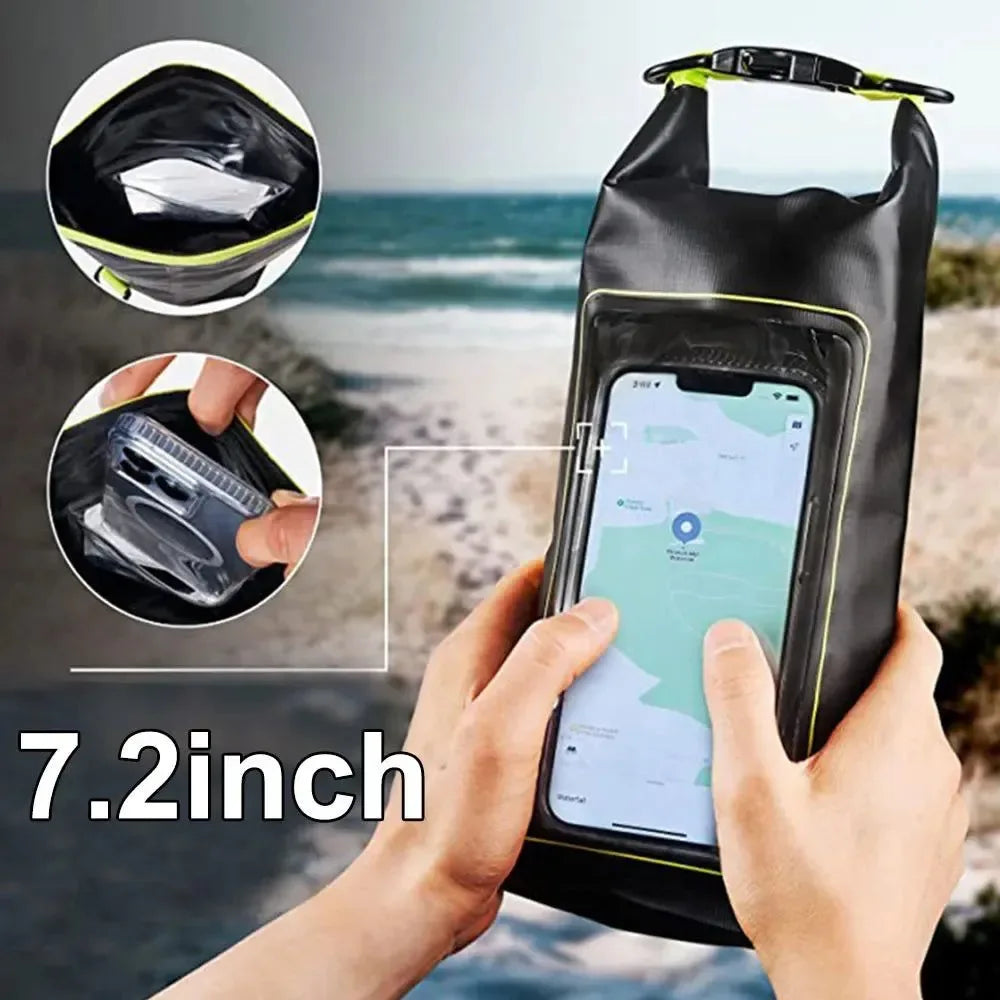 2L & 5L Touch Screen Waterproof Dry Bag - Ideal for Trekking, Drifting, Rafting, Surfing, Kayaking, and Outdoor Sports - Trekker Essentials