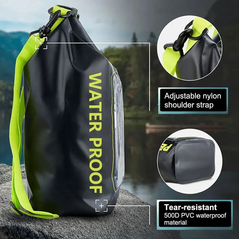 2L & 5L Touch Screen Waterproof Dry Bag - Ideal for Trekking, Drifting, Rafting, Surfing, Kayaking, and Outdoor Sports - Trekker Essentials