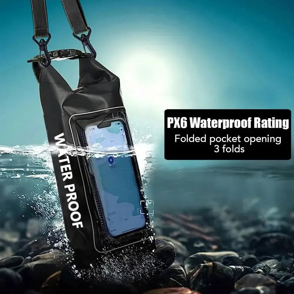 2L & 5L Touch Screen Waterproof Dry Bag - Ideal for Trekking, Drifting, Rafting, Surfing, Kayaking, and Outdoor Sports - Trekker Essentials