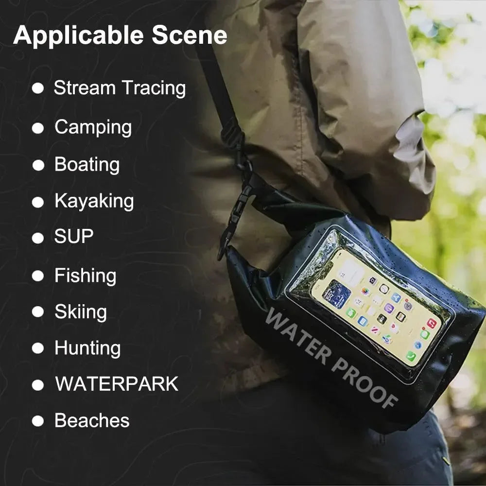 2L & 5L Touch Screen Waterproof Dry Bag - Ideal for Trekking, Drifting, Rafting, Surfing, Kayaking, and Outdoor Sports - Trekker Essentials