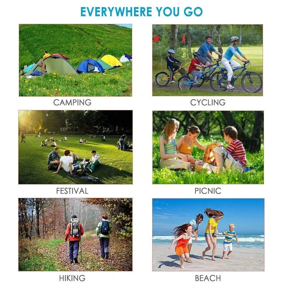 2x2.1m Waterproof Beach Blanket – Lightweight Folding Picnic Mat for Camping, Sand & Outdoor Use - Trekker Essentials