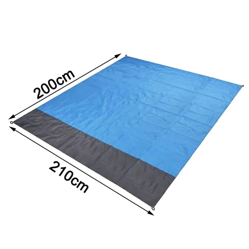 2x2.1m Waterproof Beach Blanket – Lightweight Folding Picnic Mat for Camping, Sand & Outdoor Use - Trekker Essentials