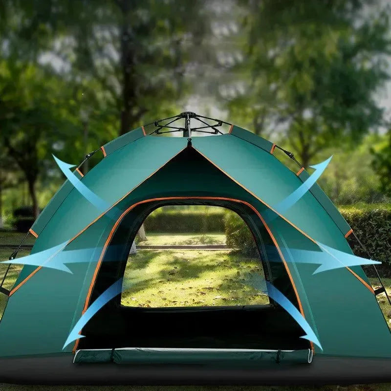 3-4 Person Instant Pop-Up Tent - Waterproof Automatic Camping Tent with Fiberglass Poles for Family Outdoor Adventures - Trekker Essentials
