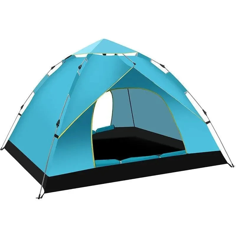 3-4 Person Instant Pop-Up Tent - Waterproof Automatic Camping Tent with Fiberglass Poles for Family Outdoor Adventures - Trekker Essentials