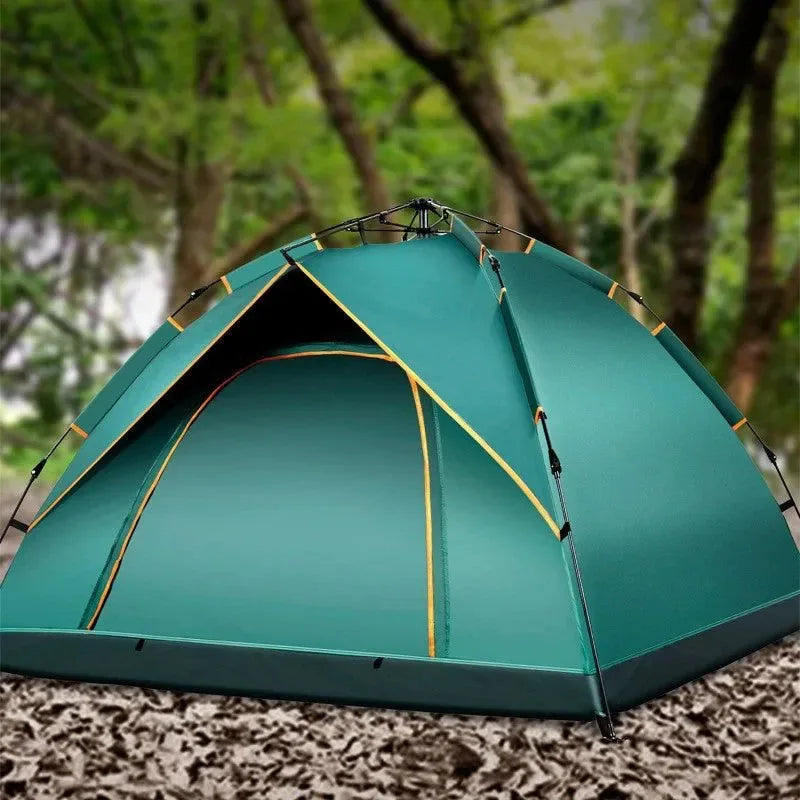 3-4 Person Instant Pop-Up Tent - Waterproof Automatic Camping Tent with Fiberglass Poles for Family Outdoor Adventures - Trekker Essentials