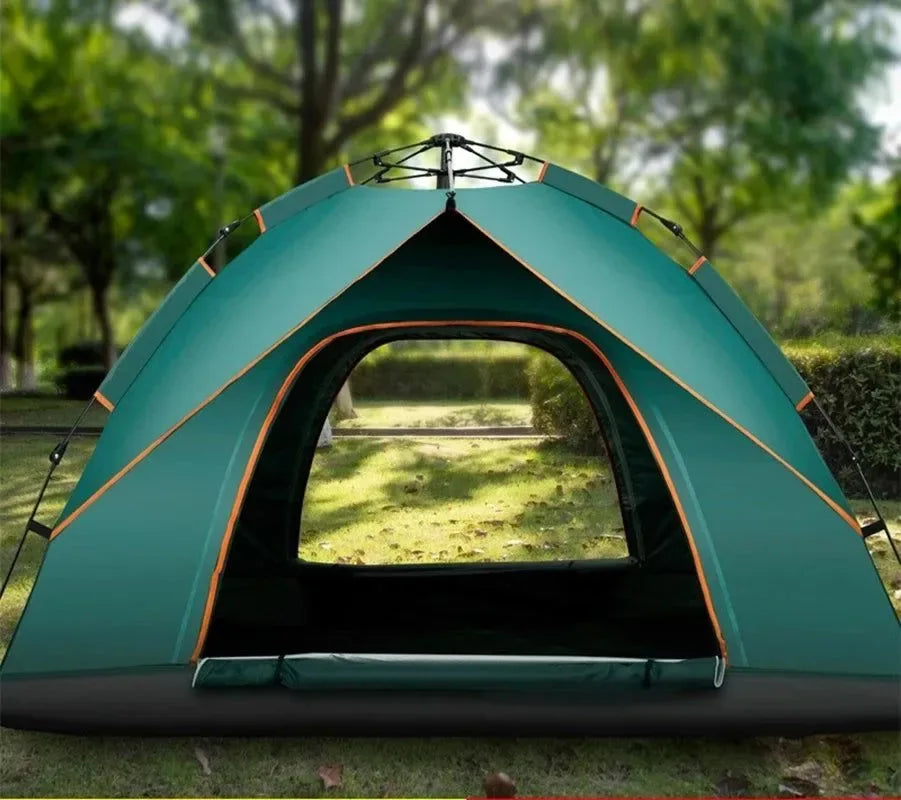3-4 Person Instant Pop-Up Tent - Waterproof Automatic Camping Tent with Fiberglass Poles for Family Outdoor Adventures - Trekker Essentials