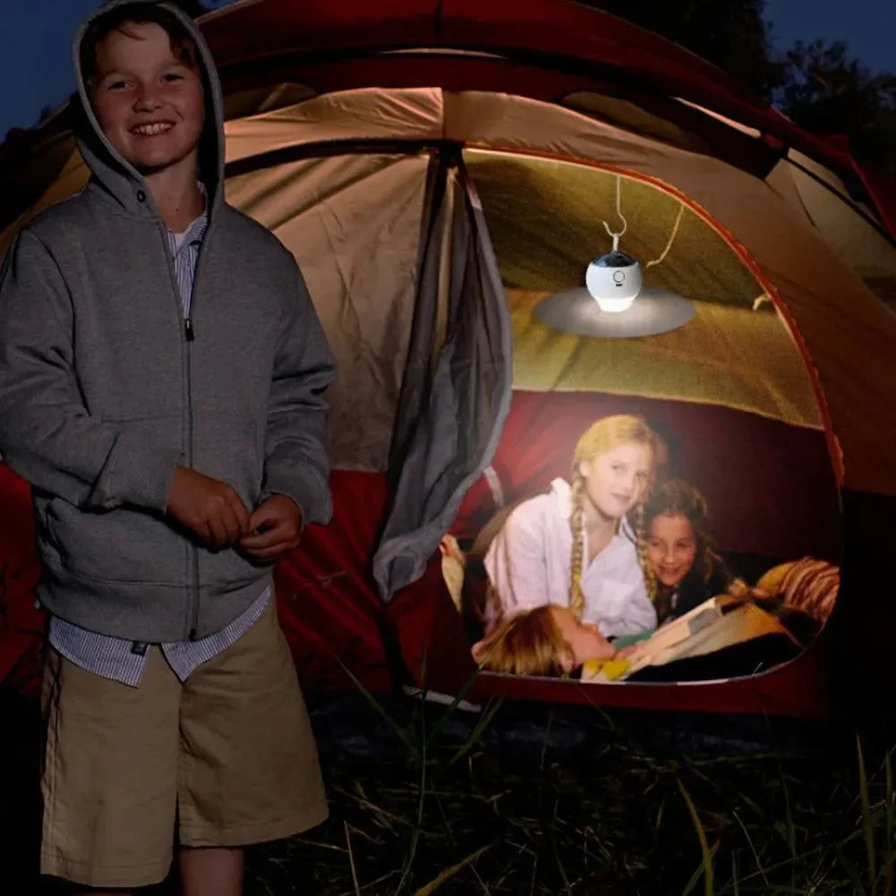 3-in-1 Camping Fan with Remote, Carabiner, and Tent Projection Light - Trekker Essentials