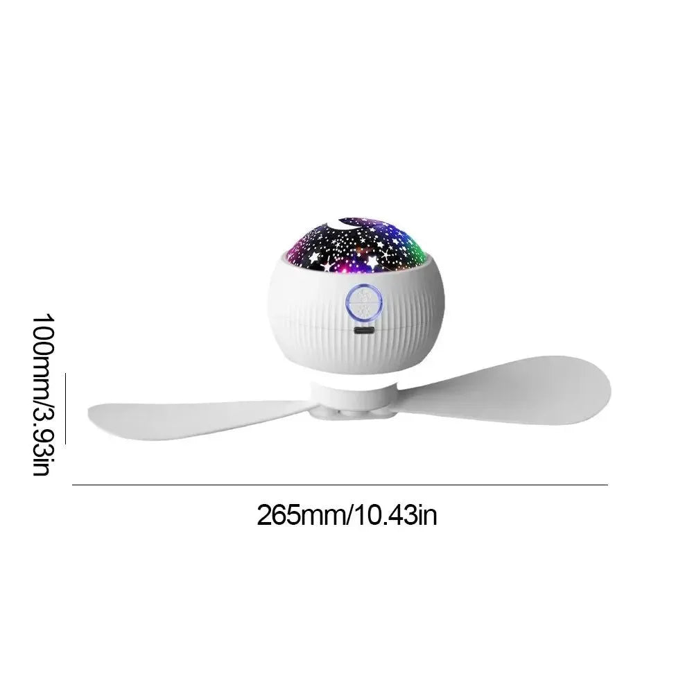 3-in-1 Camping Fan with Remote, Carabiner, and Tent Projection Light - Trekker Essentials