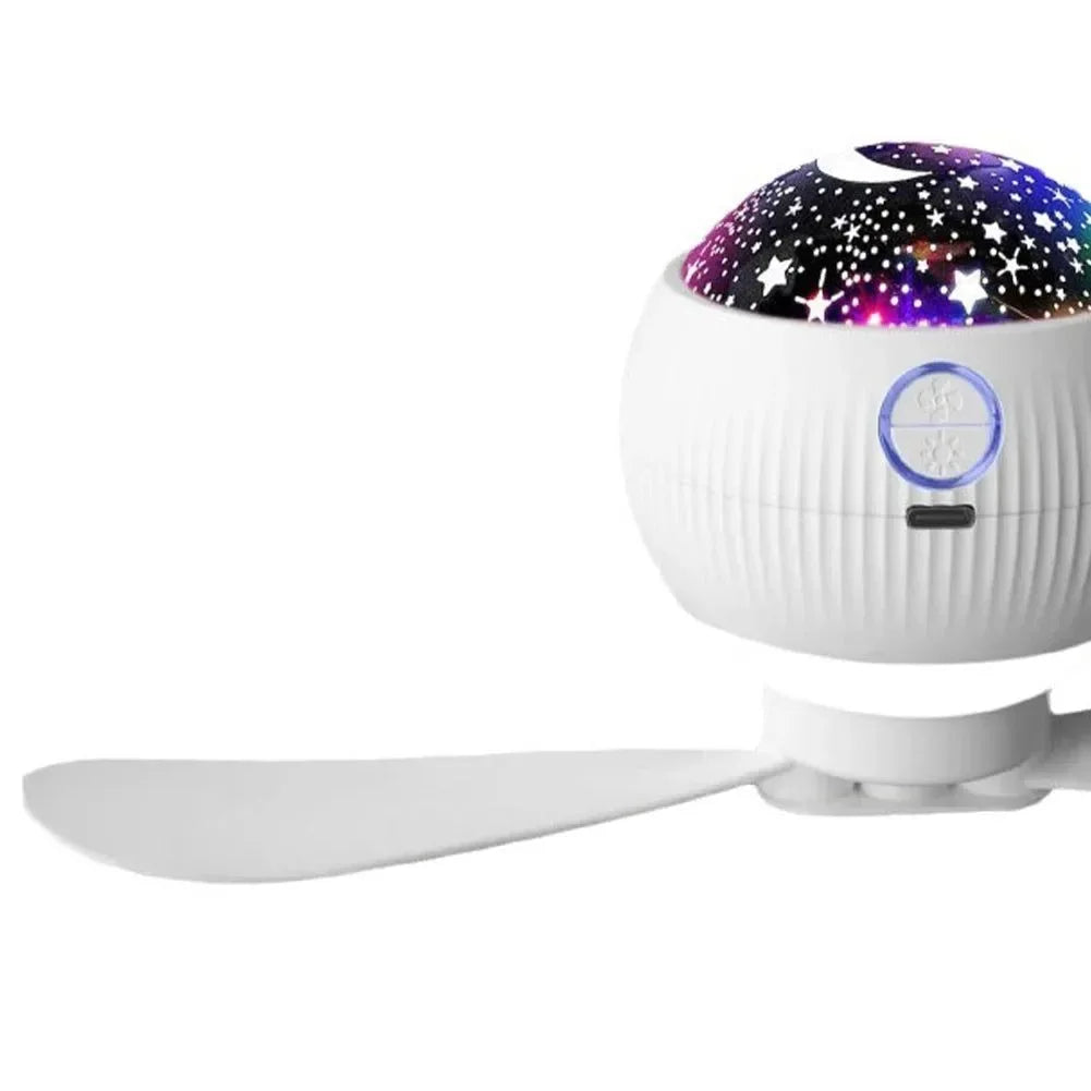 3-in-1 Camping Fan with Remote, Carabiner, and Tent Projection Light - Trekker Essentials