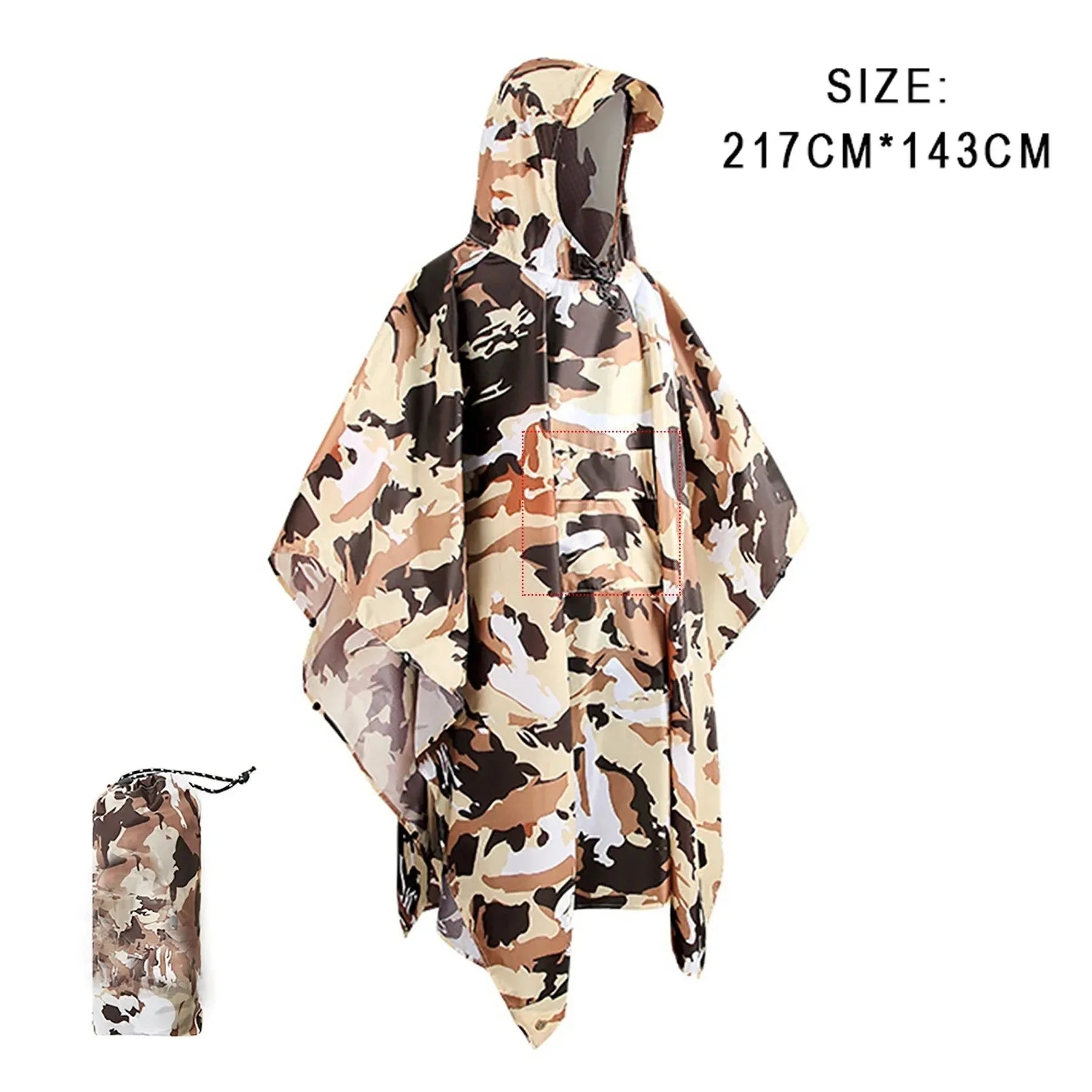 3-in-1 Outdoor Military Waterproof Raincoat - Rain Coat, Awning, Picnic Mat for Men and Women - Trekker Essentials