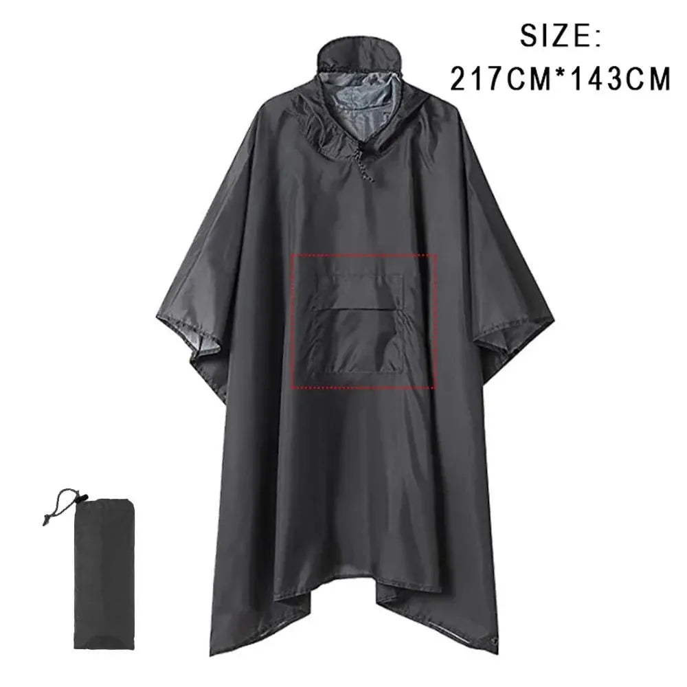 3-in-1 Outdoor Military Waterproof Raincoat - Rain Coat, Awning, Picnic Mat for Men and Women - Trekker Essentials