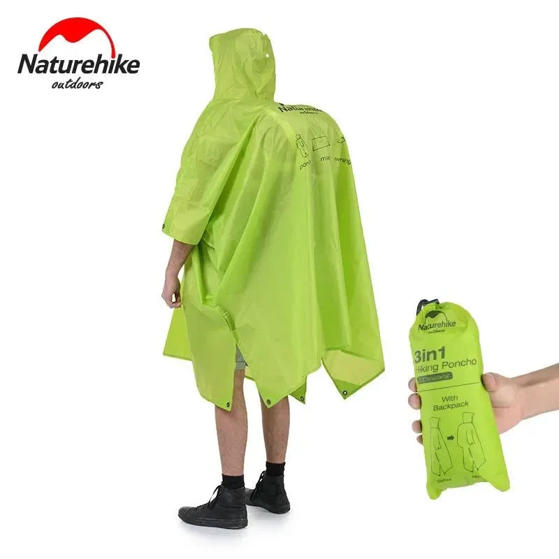 3-in-1 Poncho Triad: Groundsheet, Awning, and Raincoat - Outdoor Raincoat for Mountaineering and Walking - Trekker Essentials