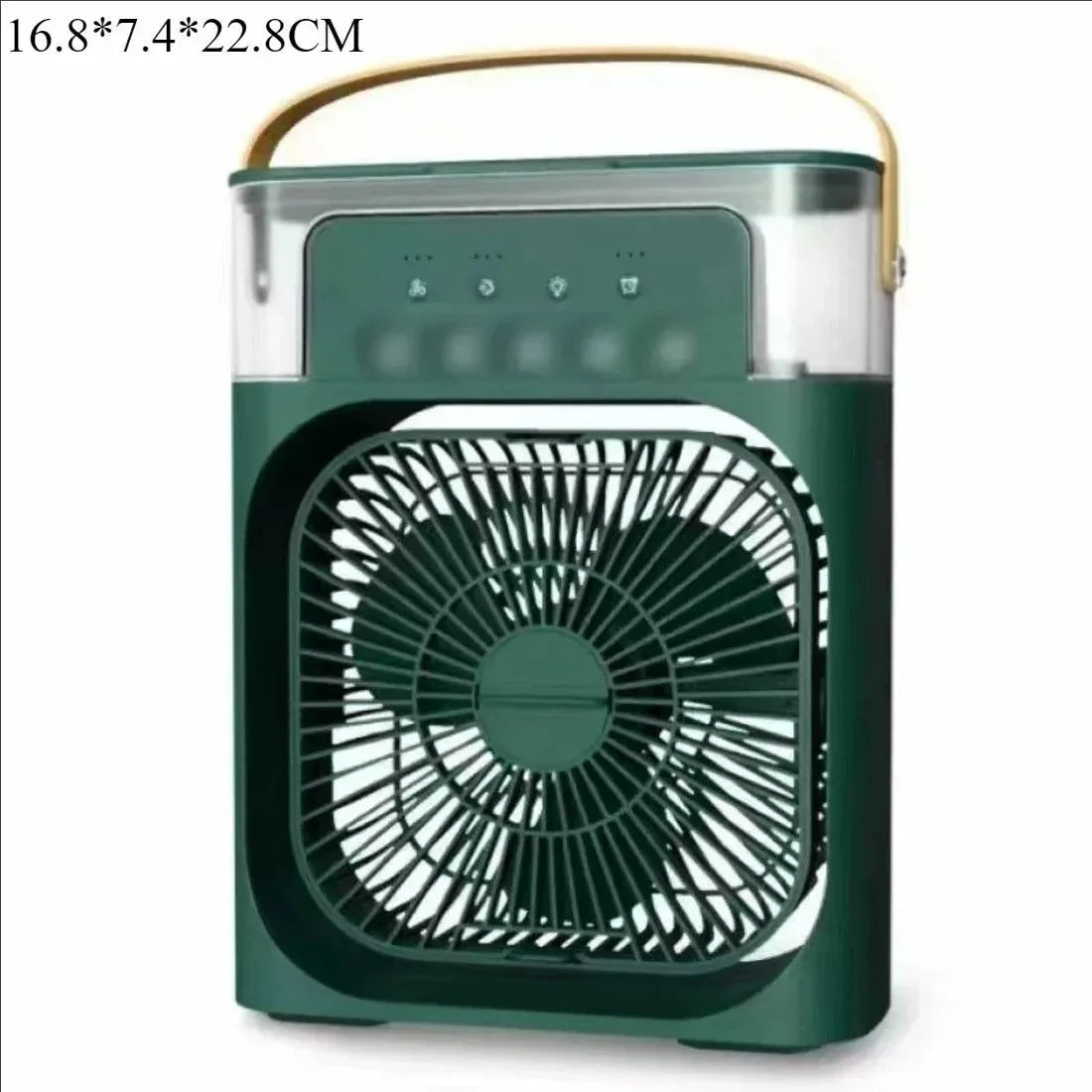 3-in-1 Portable Air Cooler with LED Lights – USB-Powered Desktop Fan, Humidifier & Night Light - Trekker Essentials