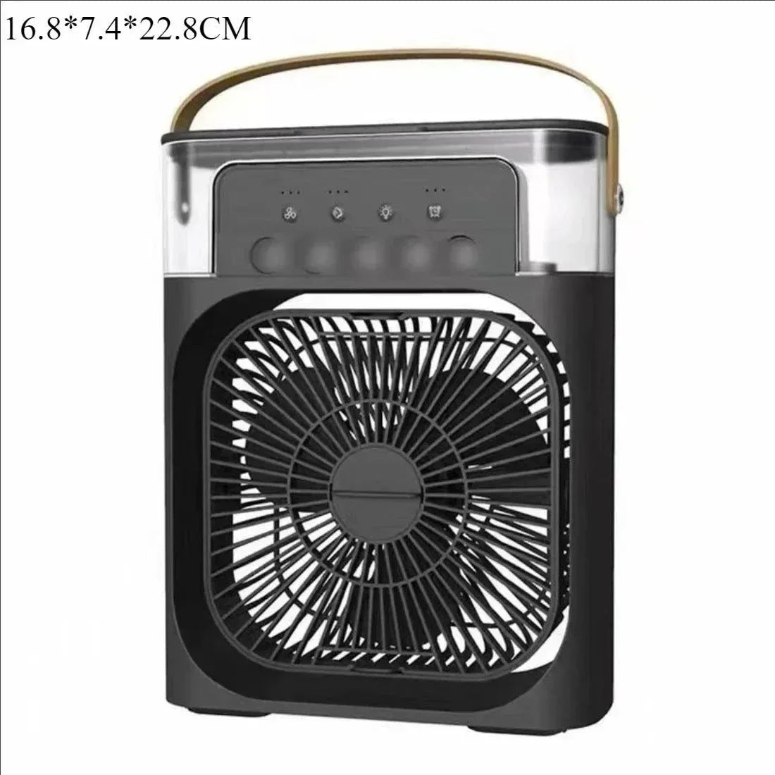 3-in-1 Portable Air Cooler with LED Lights – USB-Powered Desktop Fan, Humidifier & Night Light - Trekker Essentials