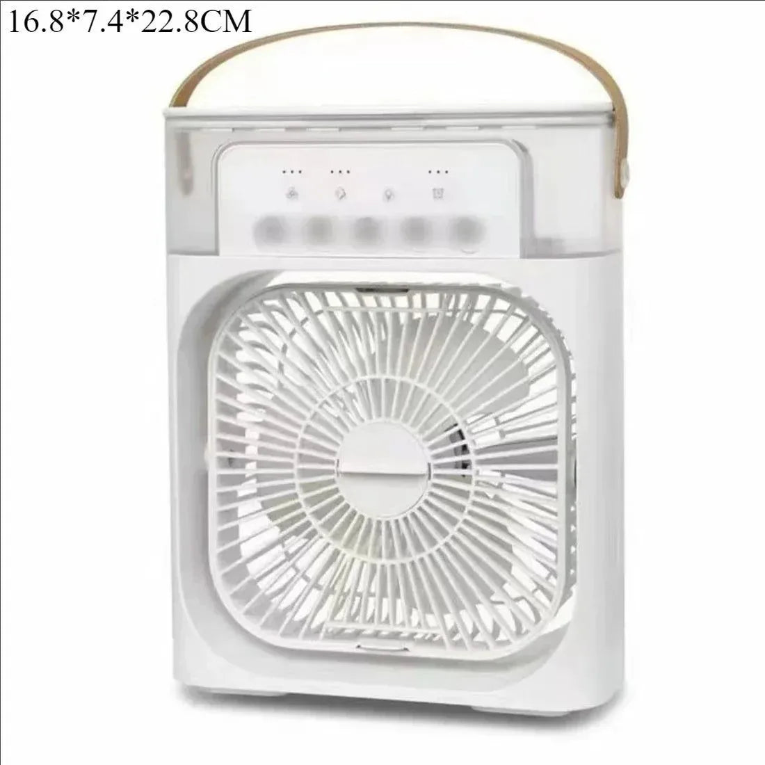 3-in-1 Portable Air Cooler with LED Lights – USB-Powered Desktop Fan, Humidifier & Night Light - Trekker Essentials