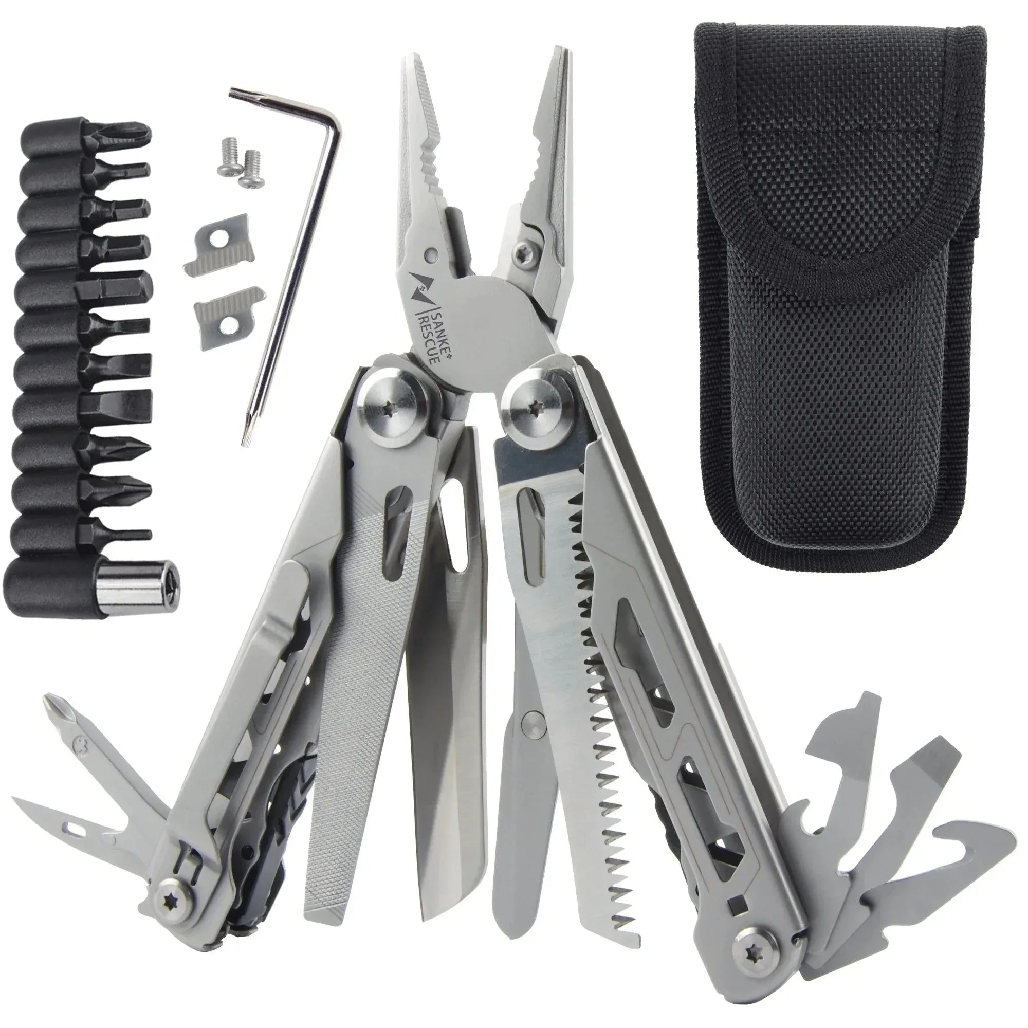 30-in-1 Multifunctional Multi Hand Tool - Portable Folding Pliers with Cable Wire Cutter and Knife - Trekker Essentials