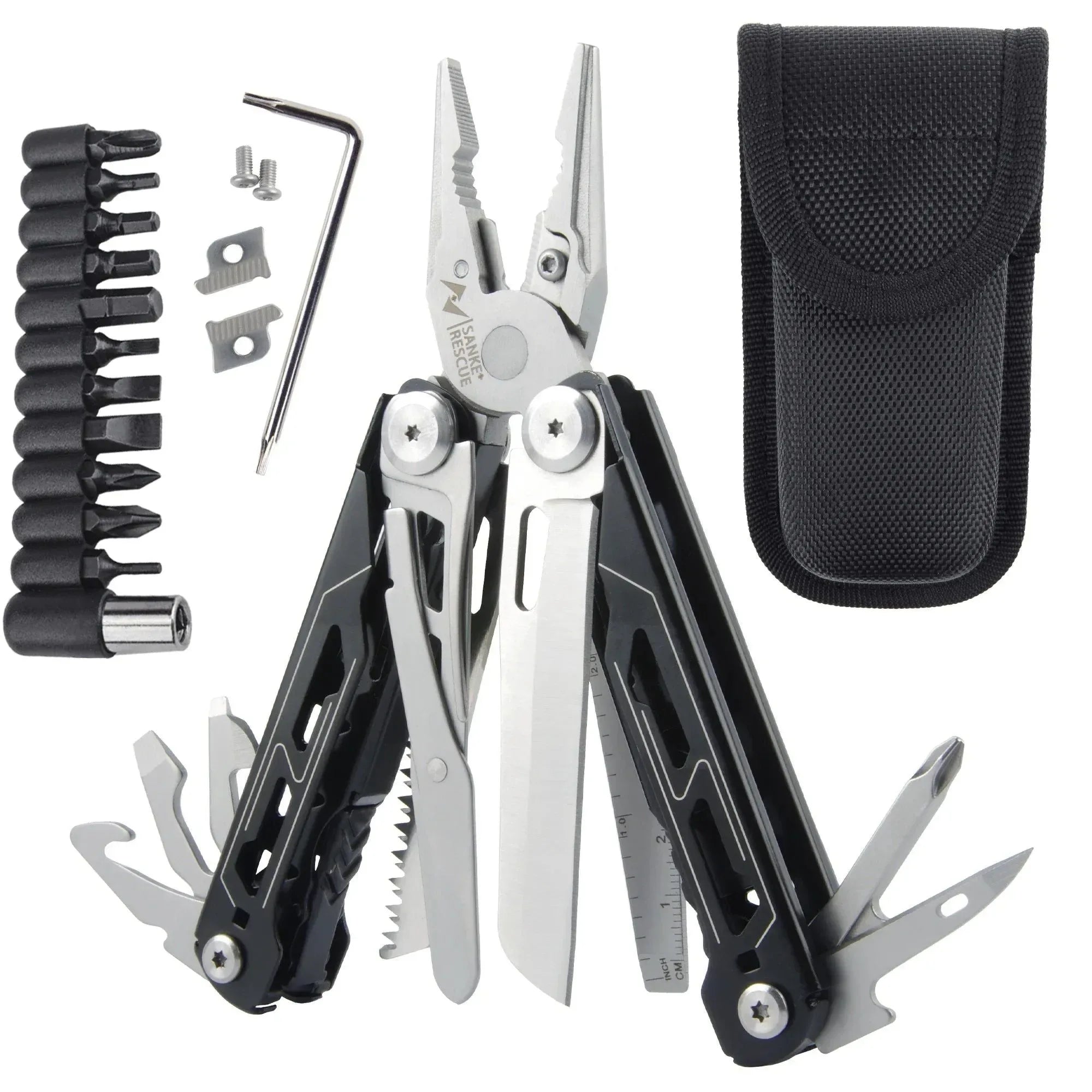 30-in-1 Multifunctional Multi Hand Tool - Portable Folding Pliers with Cable Wire Cutter and Knife - Trekker Essentials