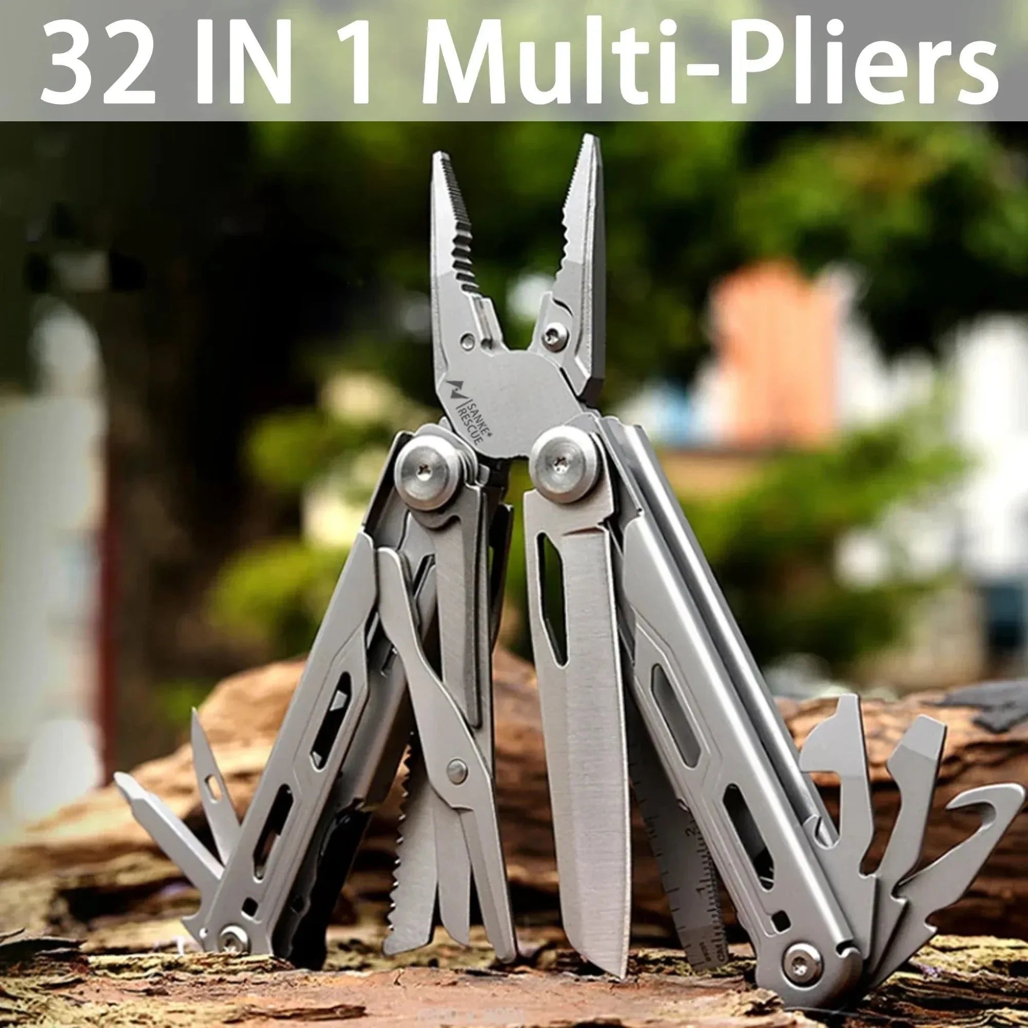 30-in-1 Multifunctional Multi Hand Tool - Portable Folding Pliers with Cable Wire Cutter and Knife - Trekker Essentials