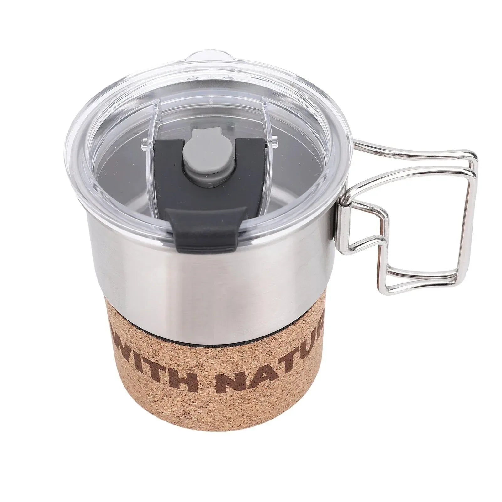 300ml Insulated Stainless Steel Camping Mug with Foldable Handle - Trekker Essentials