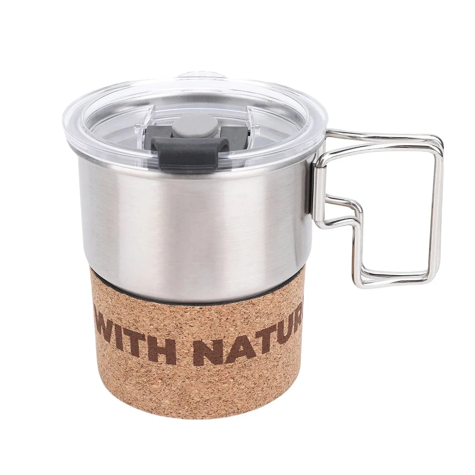 300ml Insulated Stainless Steel Camping Mug with Foldable Handle - Trekker Essentials