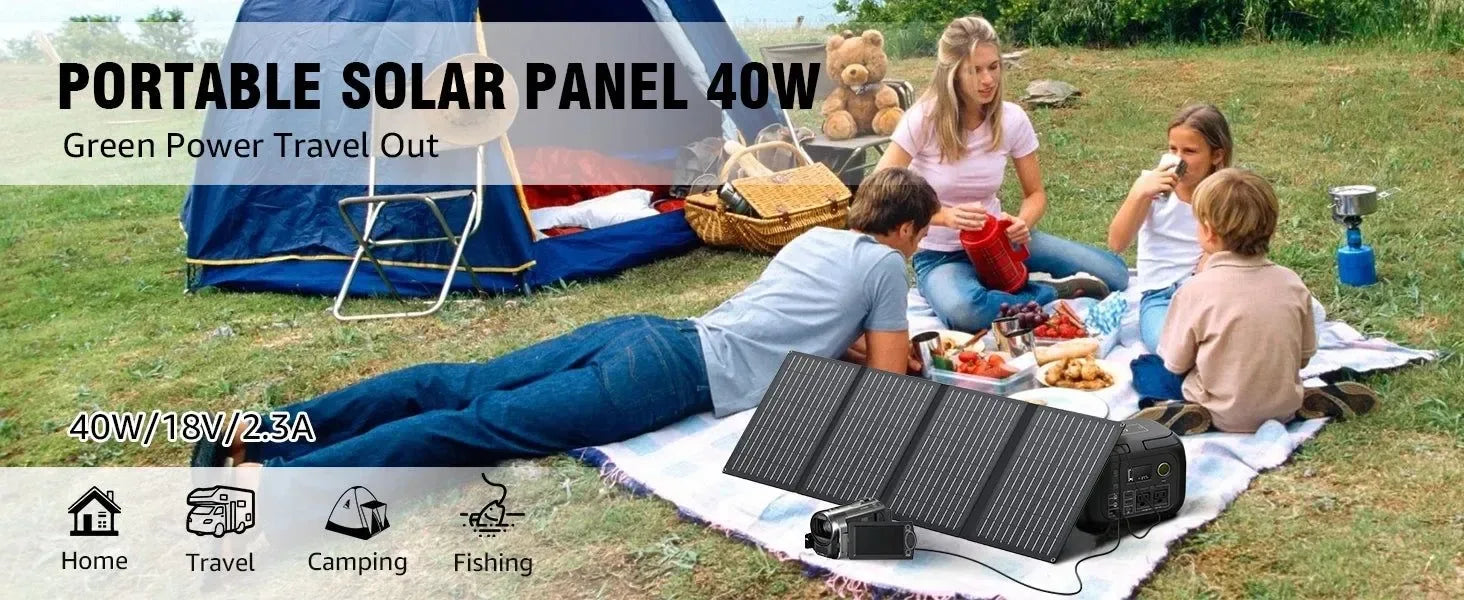 300W Portable Power Station with 40W Solar Panel for Camping & Backup - Trekker Essentials