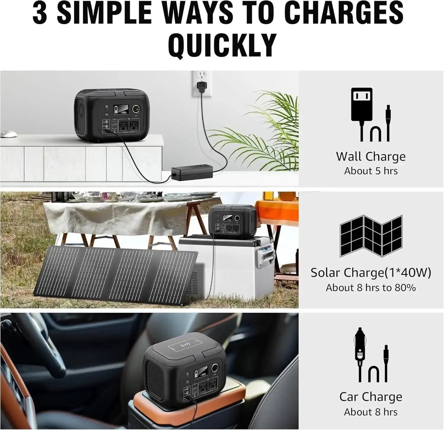 300W Portable Power Station with 40W Solar Panel for Camping & Backup - Trekker Essentials