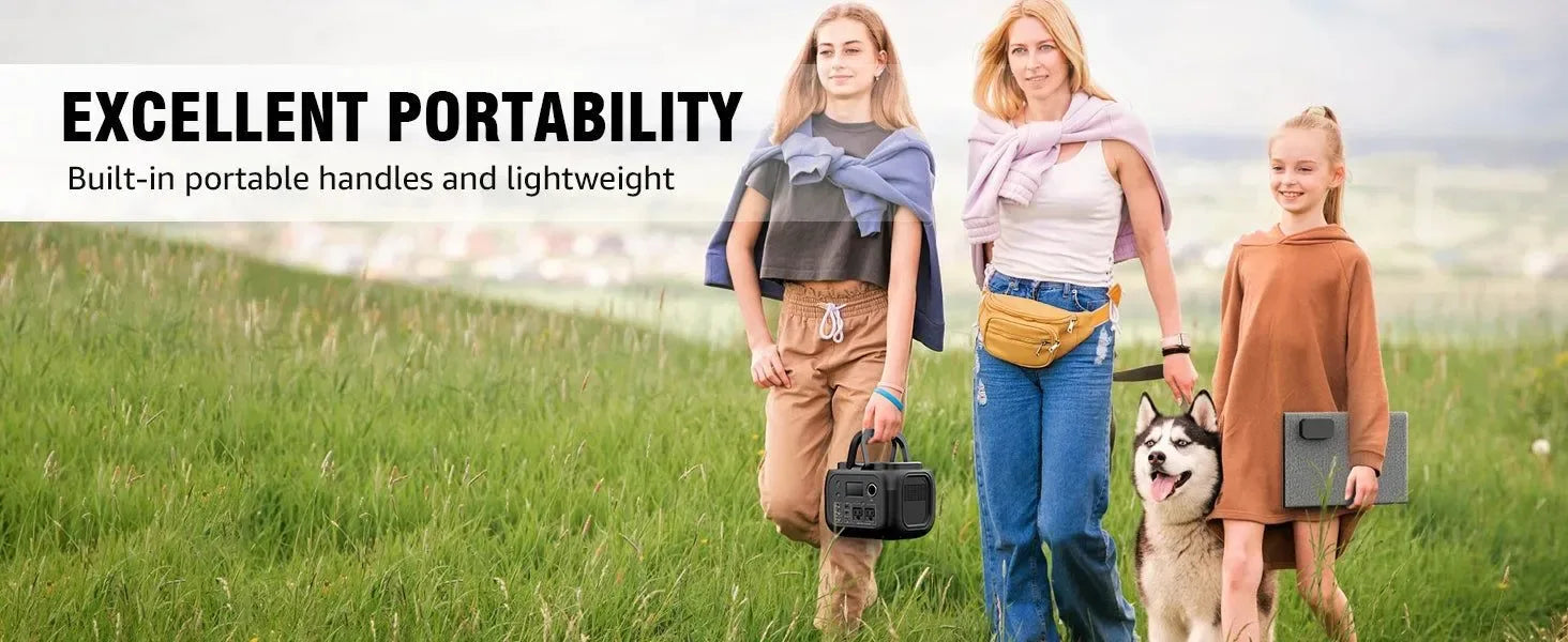 300W Portable Power Station with 40W Solar Panel for Camping & Backup - Trekker Essentials