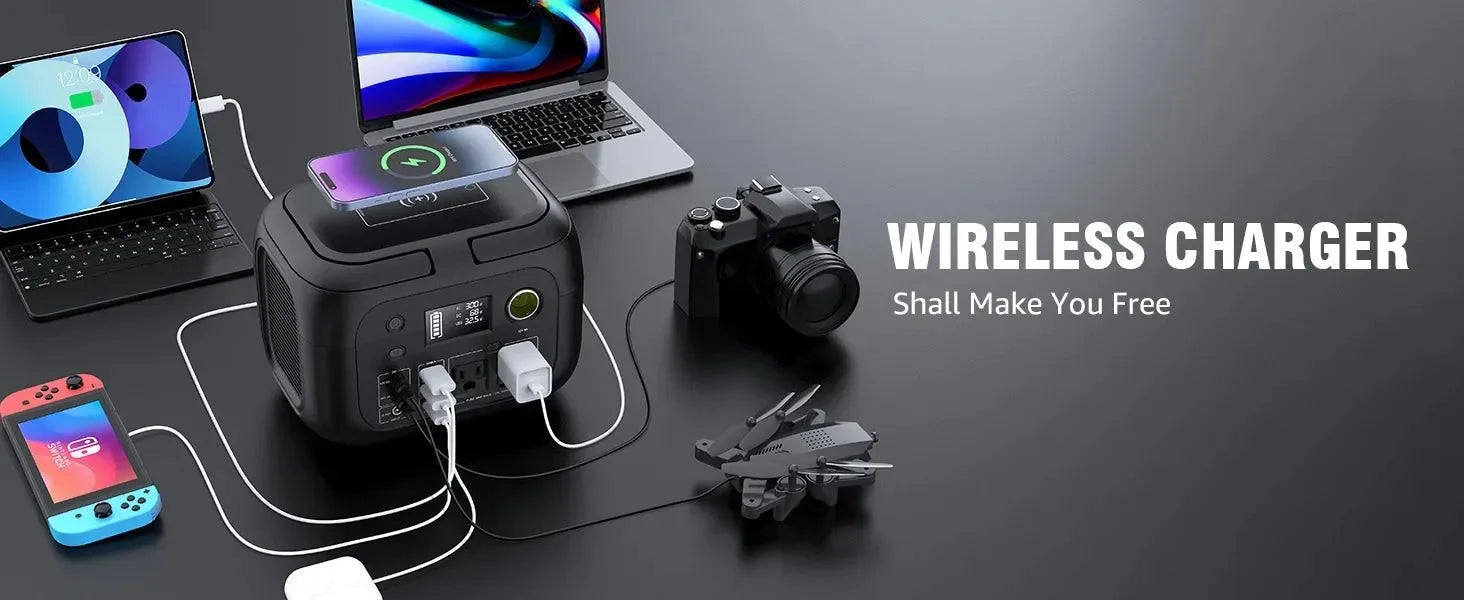 300W Portable Power Station with 40W Solar Panel for Camping & Backup - Trekker Essentials