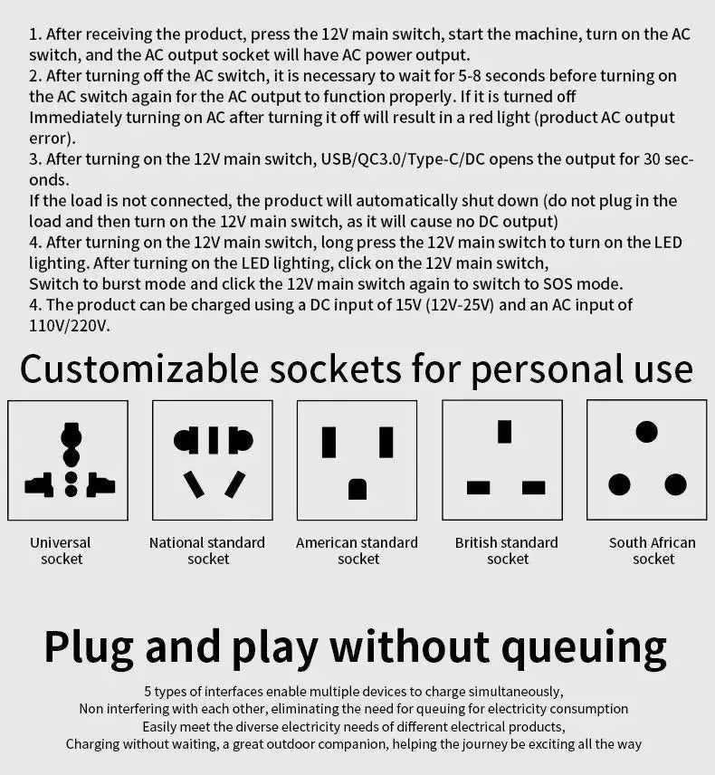 300W Portable Solar Power Station — 68000mAh LiFePO4 Battery for Camping & Backup - Trekker Essentials