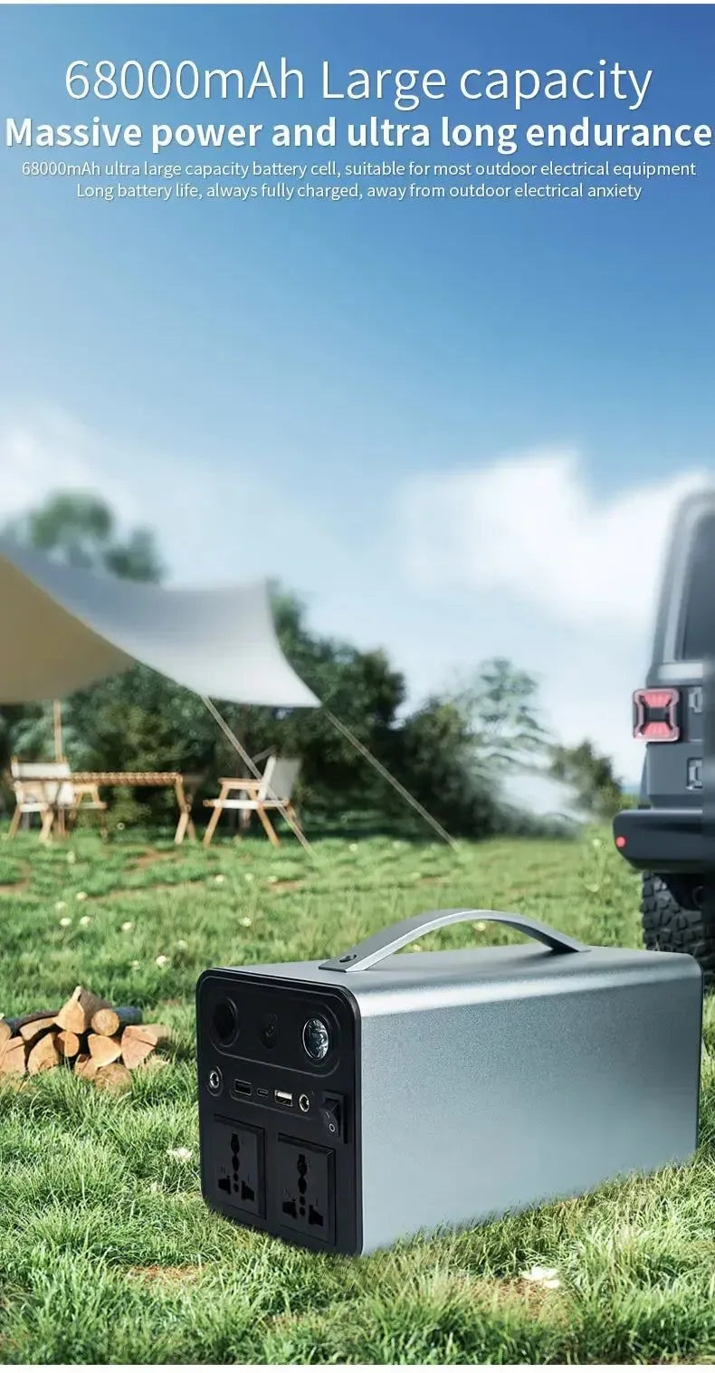 300W Portable Solar Power Station — 68000mAh LiFePO4 Battery for Camping & Backup - Trekker Essentials