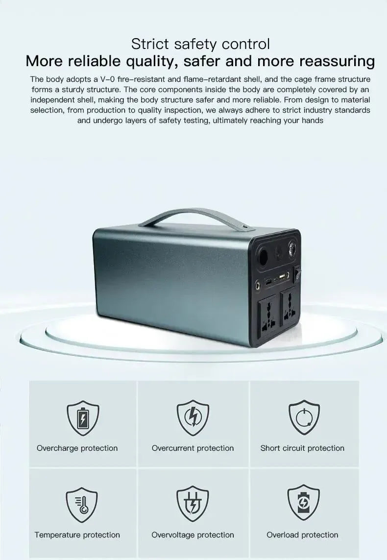 300W Portable Solar Power Station — 68000mAh LiFePO4 Battery for Camping & Backup - Trekker Essentials