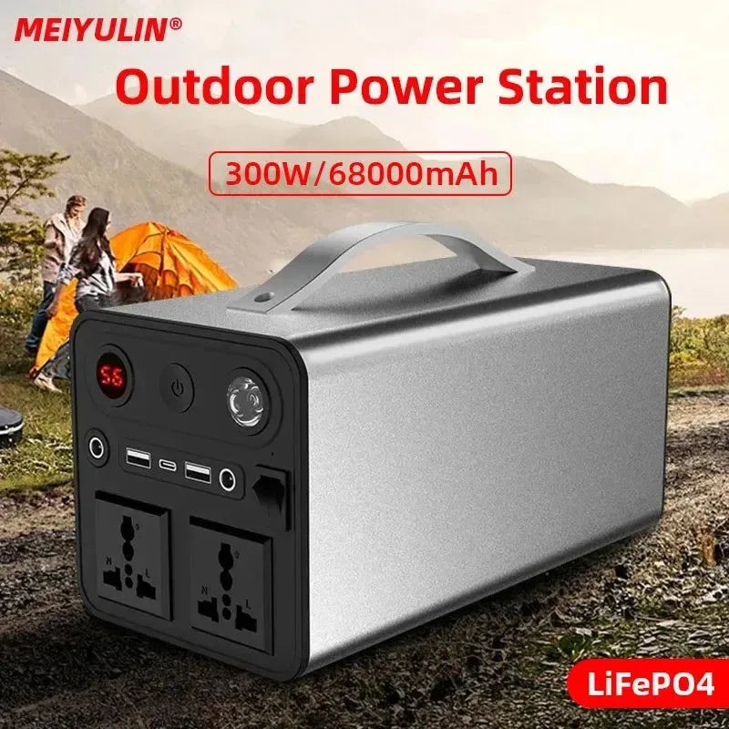 300W Portable Solar Power Station — 68000mAh LiFePO4 Battery for Camping & Backup - Trekker Essentials