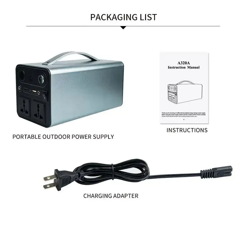 300W Portable Solar Power Station — 68000mAh LiFePO4 Battery for Camping & Backup - Trekker Essentials