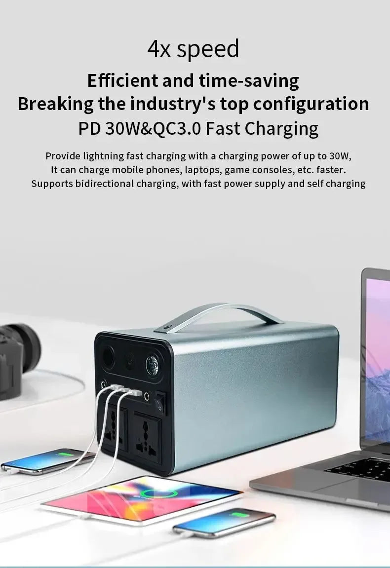 300W Portable Solar Power Station — 68000mAh LiFePO4 Battery for Camping & Backup - Trekker Essentials