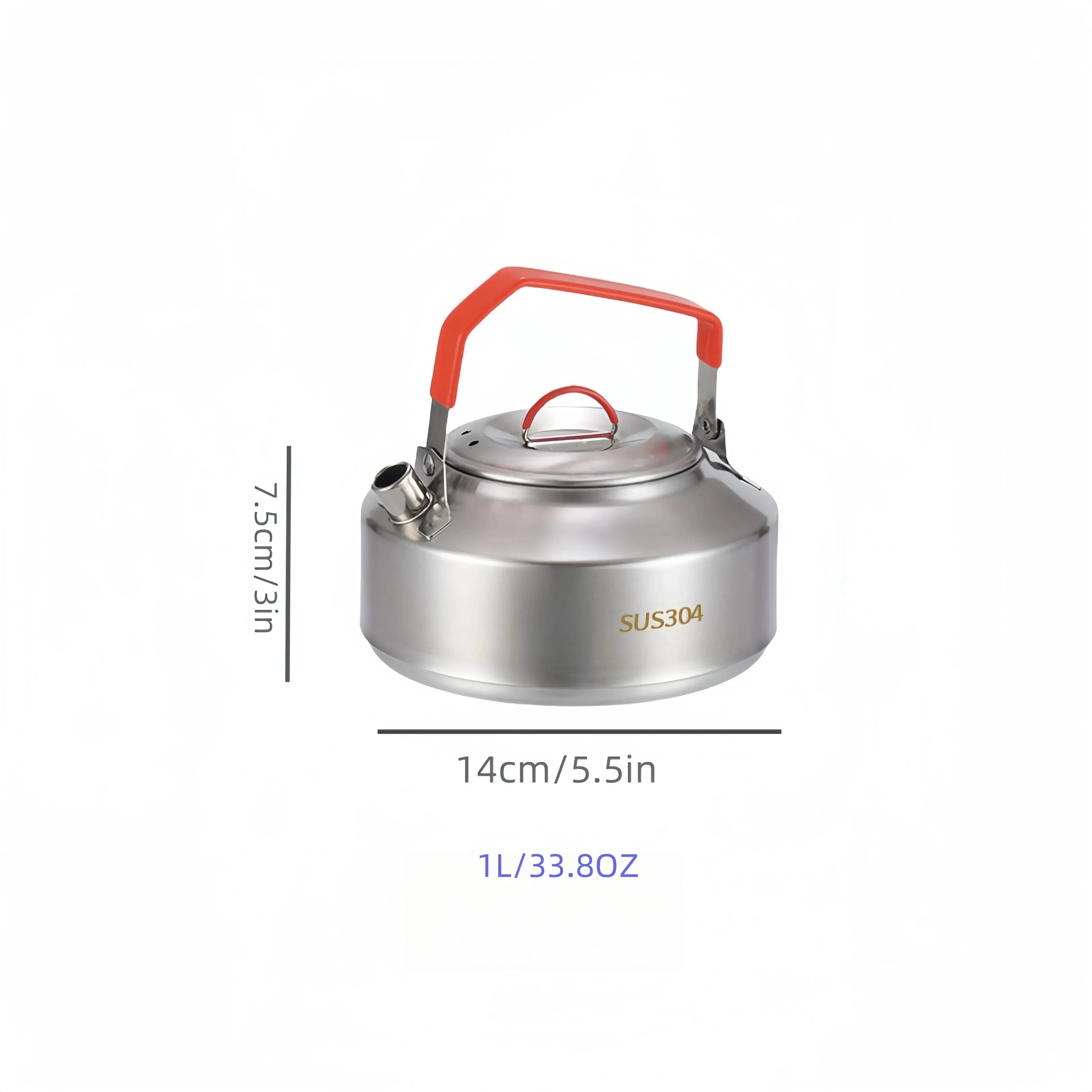304 Stainless Steel Camping Kettle: 2L Portable Outdoor Tea Pot for Hiking & Picnics - Trekker Essentials