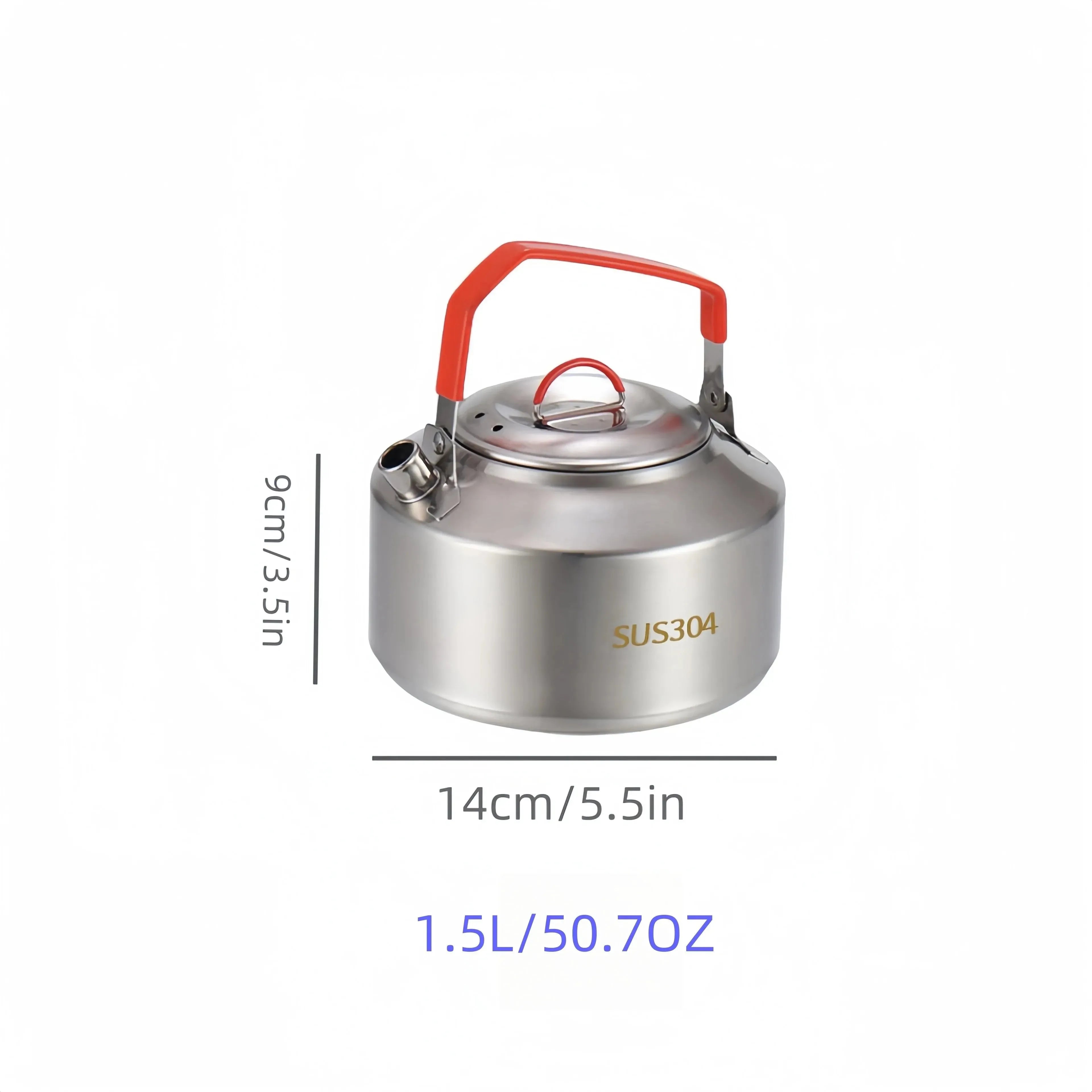 304 Stainless Steel Camping Kettle: 2L Portable Outdoor Tea Pot for Hiking & Picnics - Trekker Essentials