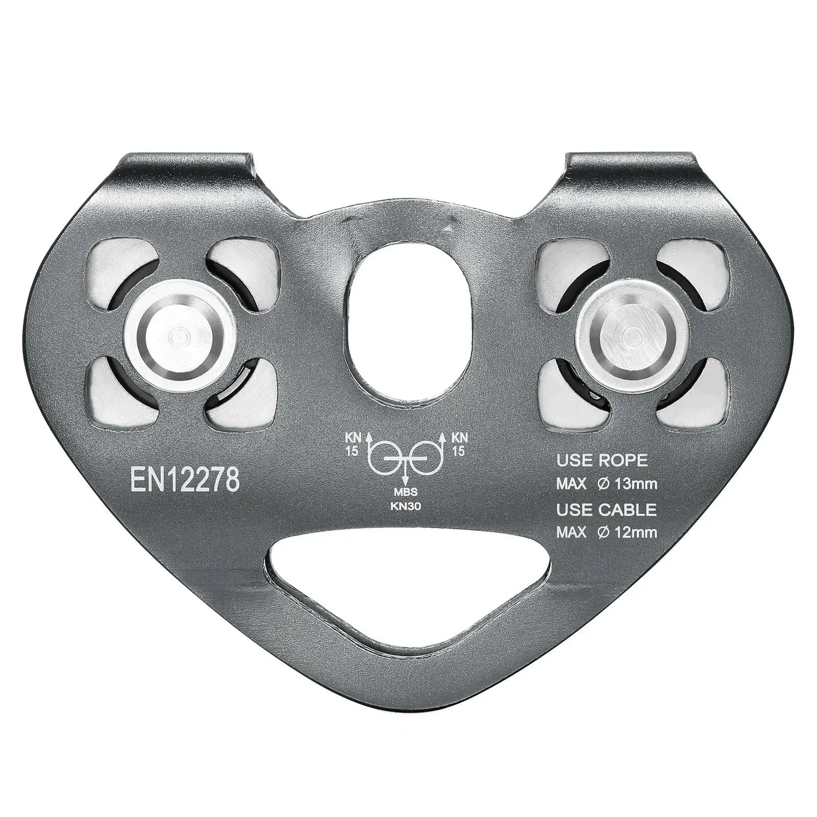 30kN Heavy-Duty Climbing Pulley – Aluminum Alloy Cable Trolley with Ball Bearing for Rock/Ice Climbing, Caving & Rescue Operations - Trekker Essentials