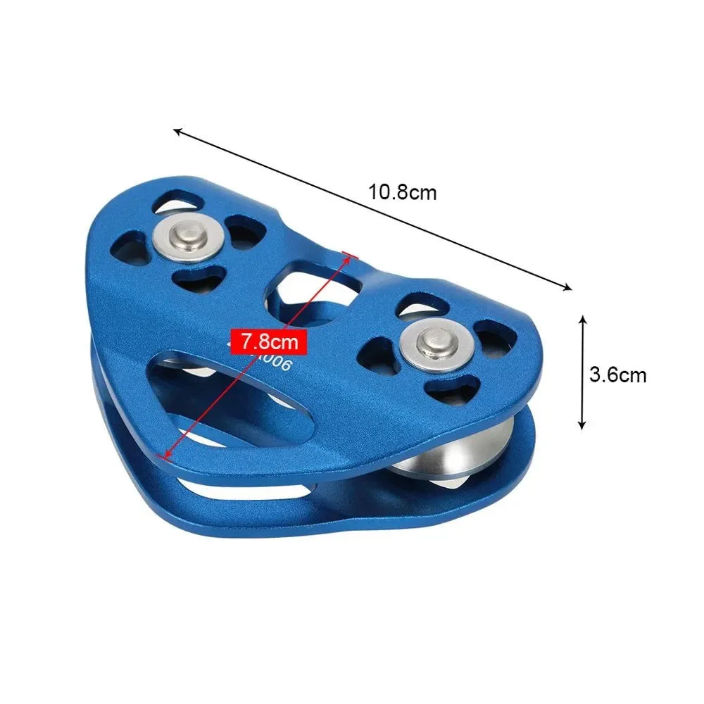 30kN Heavy-Duty Climbing Pulley – Aluminum Alloy Cable Trolley with Ball Bearing for Rock/Ice Climbing, Caving & Rescue Operations - Trekker Essentials
