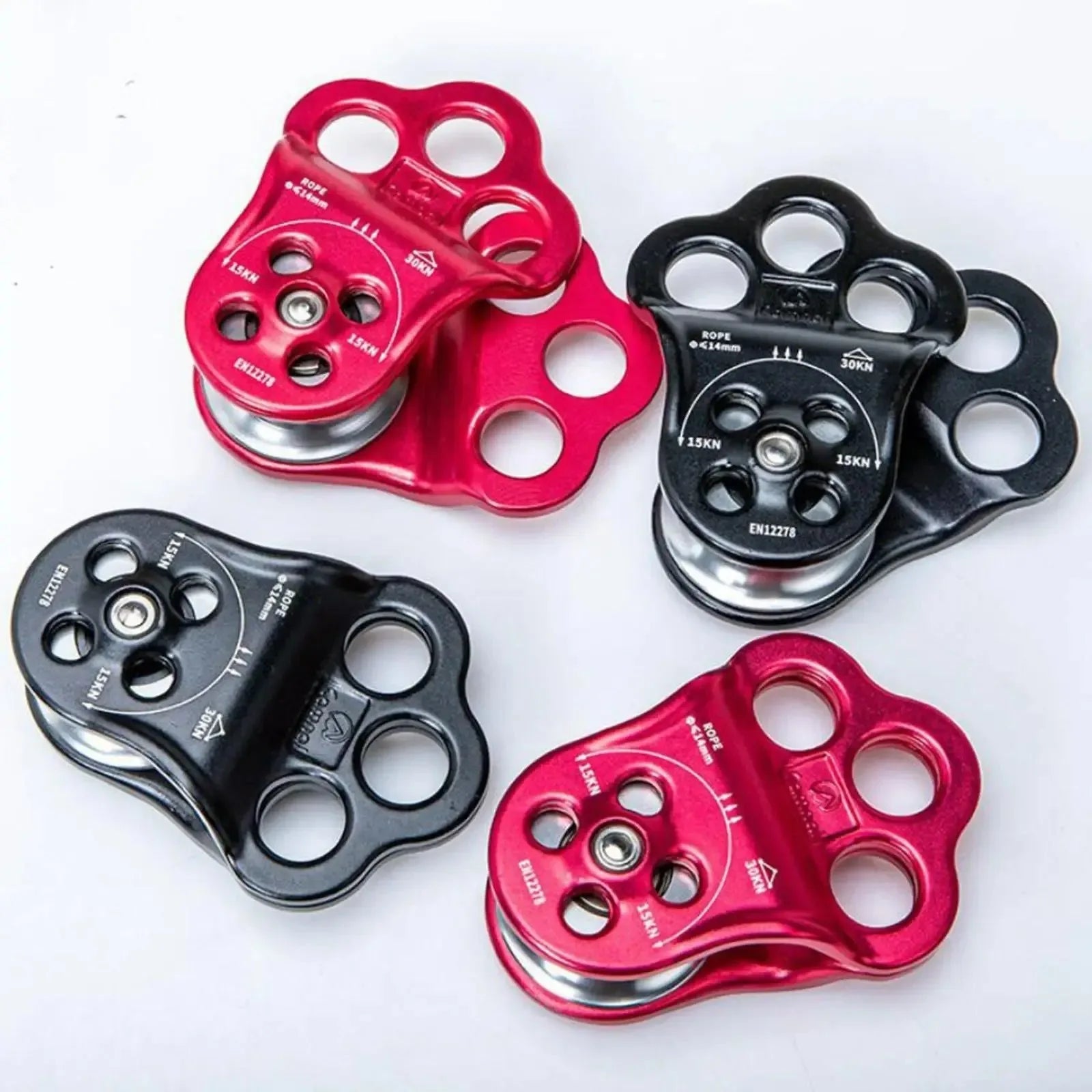 30KN Triple Hitch Climbing Pulley - Heavy-Duty Arborist Rigging Pulley with Ball Bearings - Trekker Essentials