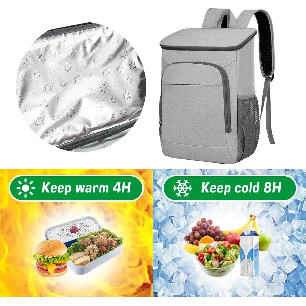 30L Waterproof Cooler Backpack - Insulated Leak-Proof Picnic Refrigerator Lunch Bag - Trekker Essentials