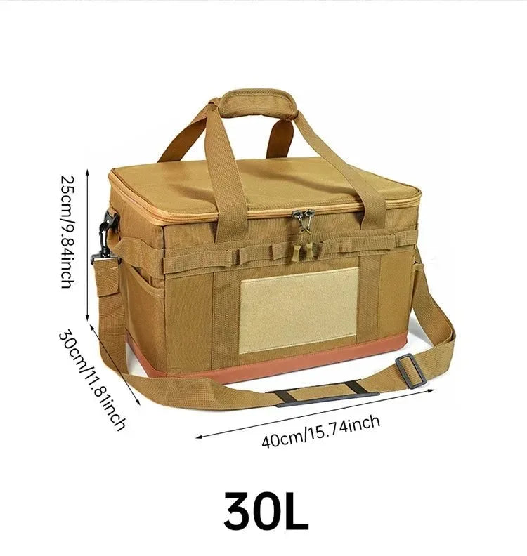30L/45L/60L Heavy-Duty Camping Storage Bag - Waterproof Multi-Compartment Organizer for Gas Tanks & Cookware - Trekker Essentials