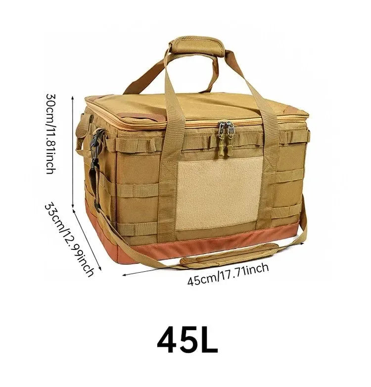 30L/45L/60L Heavy-Duty Camping Storage Bag - Waterproof Multi-Compartment Organizer for Gas Tanks & Cookware - Trekker Essentials