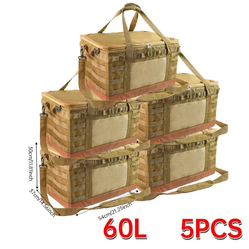 30L/45L/60L Heavy-Duty Camping Storage Bag - Waterproof Multi-Compartment Organizer for Gas Tanks & Cookware - Trekker Essentials