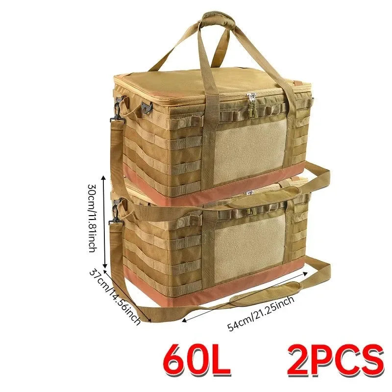 30L/45L/60L Heavy-Duty Camping Storage Bag - Waterproof Multi-Compartment Organizer for Gas Tanks & Cookware - Trekker Essentials