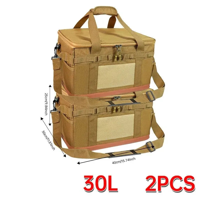 30L/45L/60L Heavy-Duty Camping Storage Bag - Waterproof Multi-Compartment Organizer for Gas Tanks & Cookware - Trekker Essentials