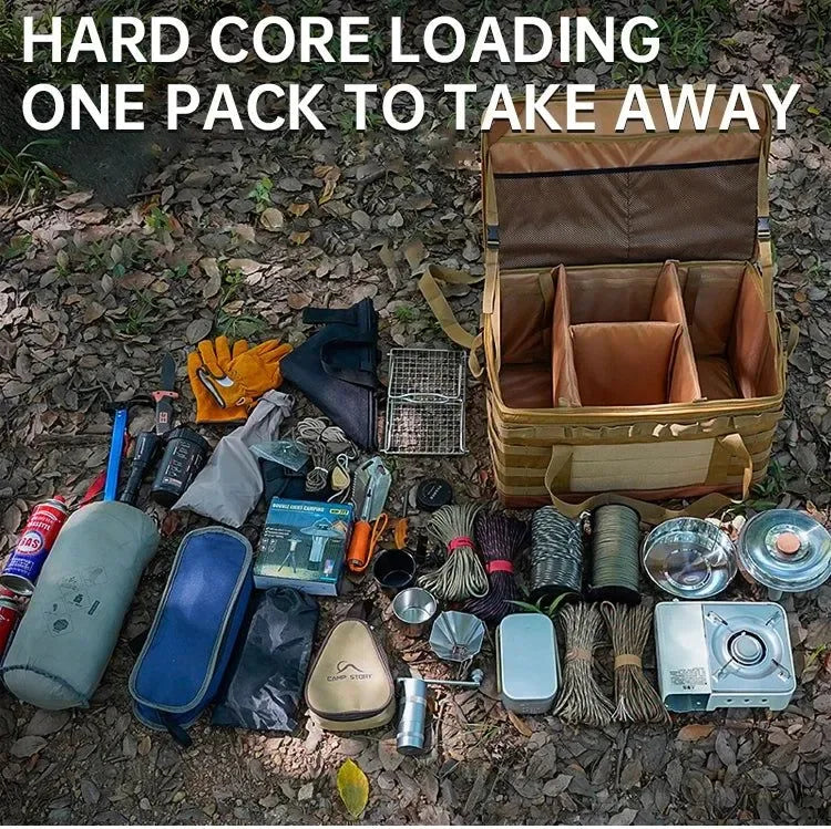 30L/45L/60L Heavy-Duty Camping Storage Bag - Waterproof Multi-Compartment Organizer for Gas Tanks & Cookware - Trekker Essentials