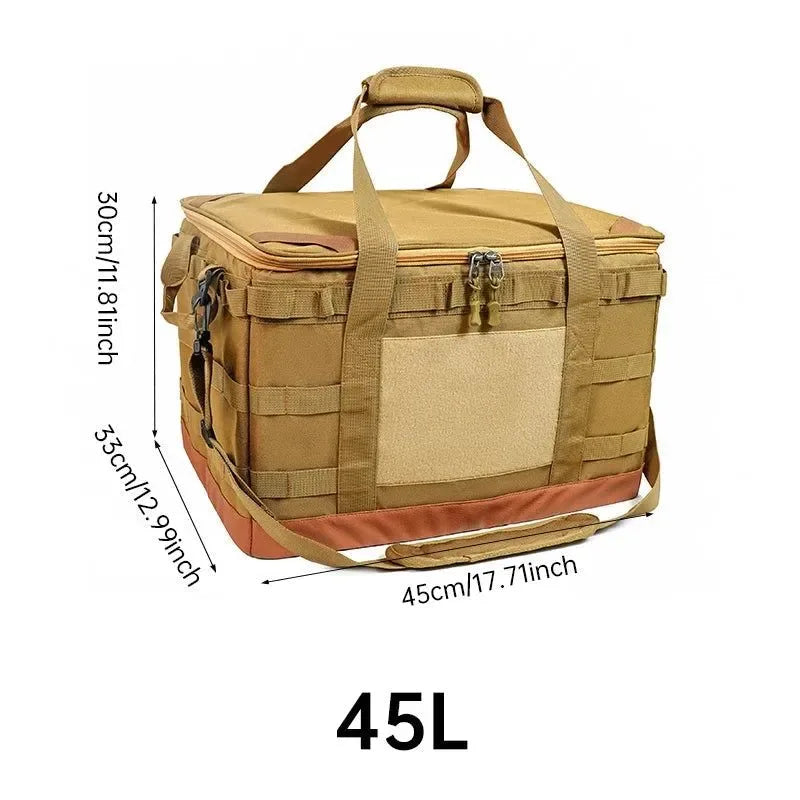 30L/45L/60L Heavy-Duty Camping Storage Bag - Waterproof Multi-Compartment Organizer for Gas Tanks & Cookware - Trekker Essentials